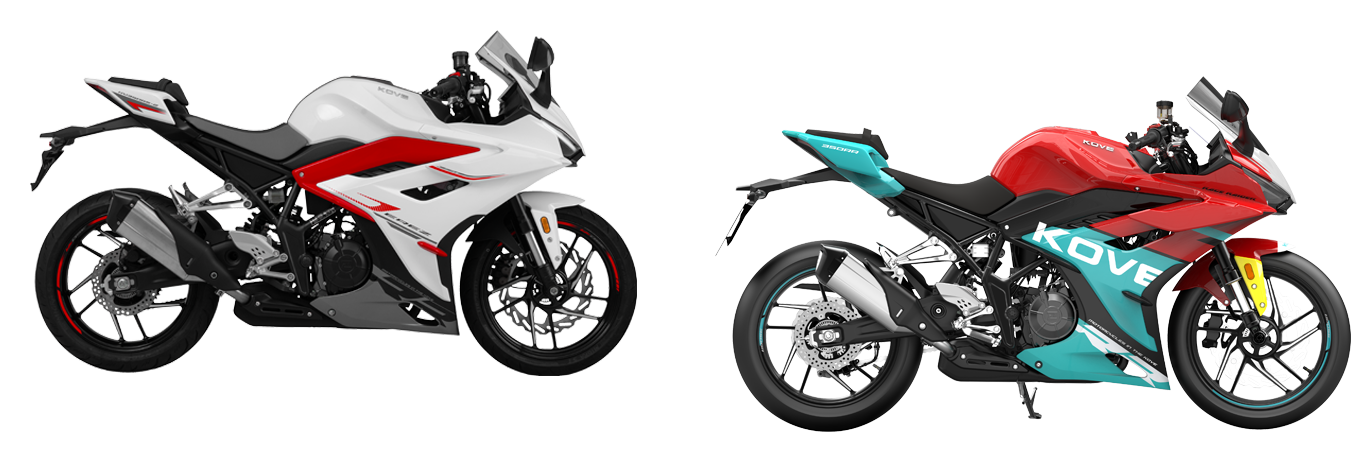KOVE 350RR nas duas cores